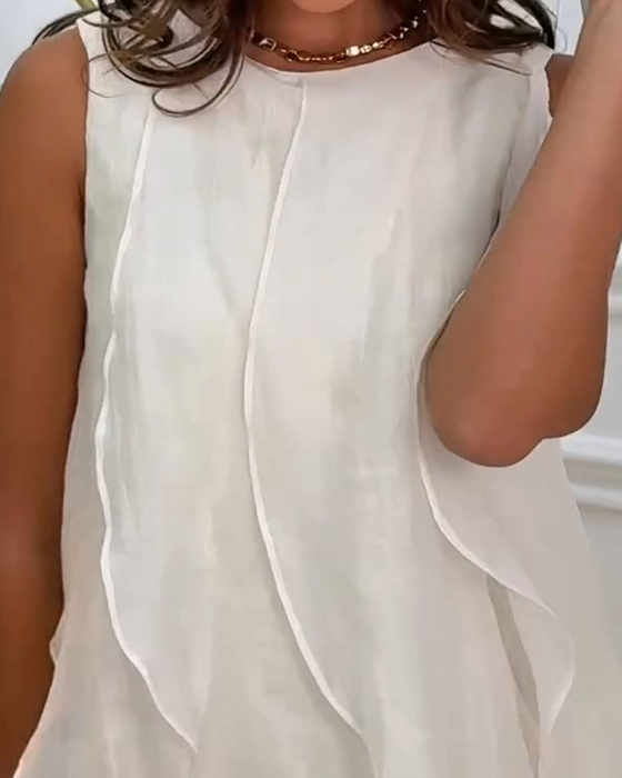 Kjole Ærmeløs Ruffle Elegant