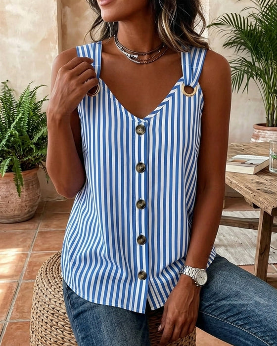 Cami Top Stroppet Metalring Stribet