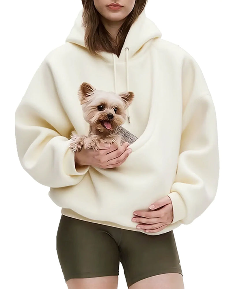 Sweatshirt Teddy Kæledyr Lomme Hætte