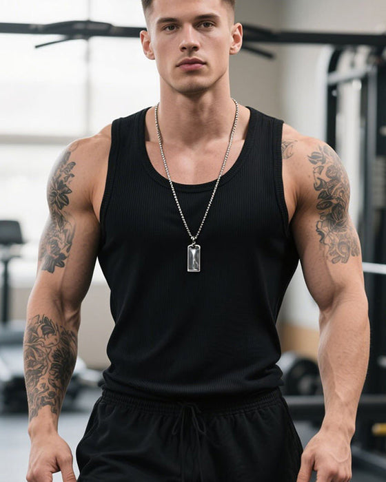 Top Herre Bomuld Fitness