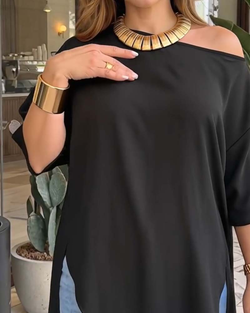 Bluse Enskulder Asymmetrisk
