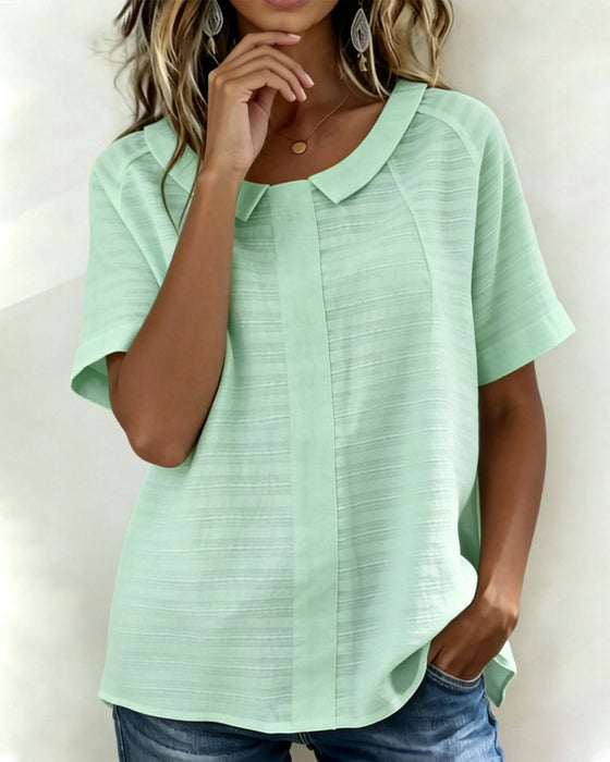 Bluse Tekstureret Peter Pan Krave