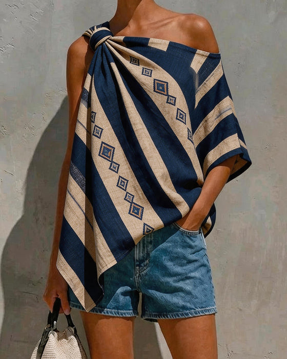 Bluse Enskulder Twist Diamant Stribe