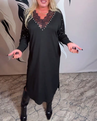 Kjole Knipling V-Hals Modne