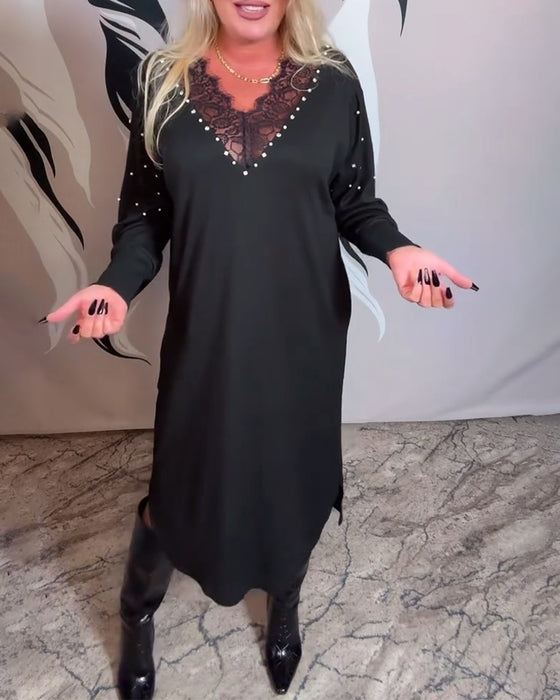 Kjole Knipling V-Hals Modne