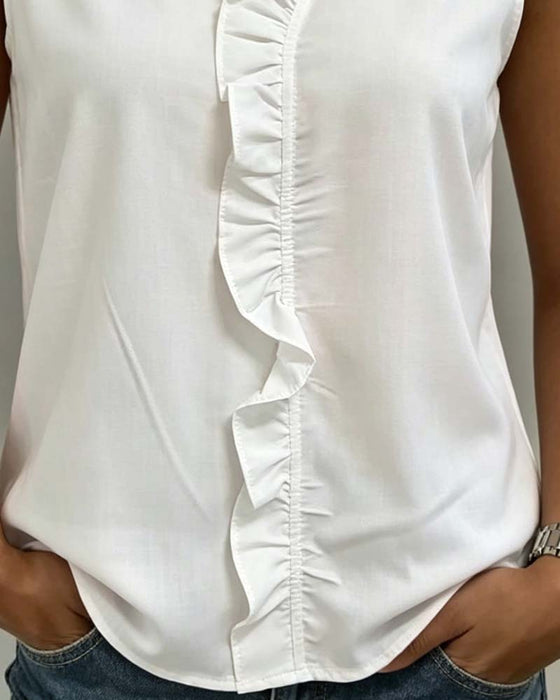Tank Top Ruffle Ærmeløs