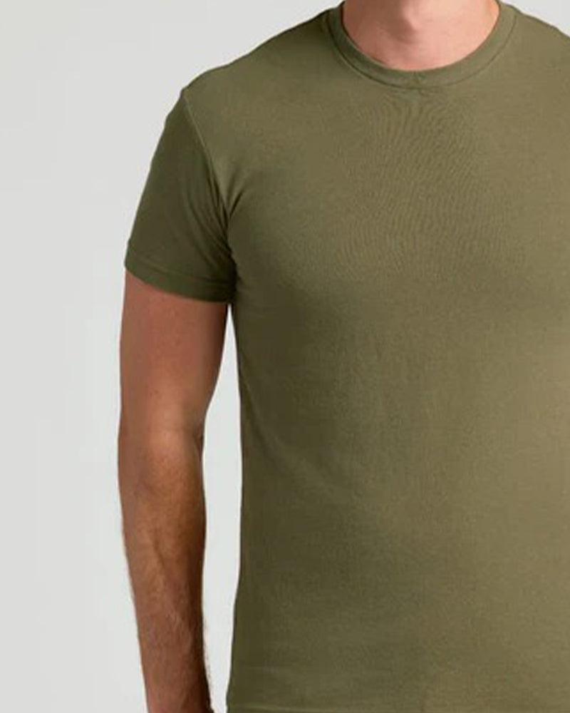 Top Herre Ensfarvet Kort Ærme