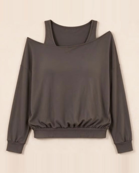 Top Off-Shoulder Falsk Todelt Langærmet