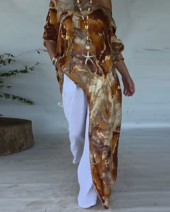 Bluse Moderigtig Slids Printet