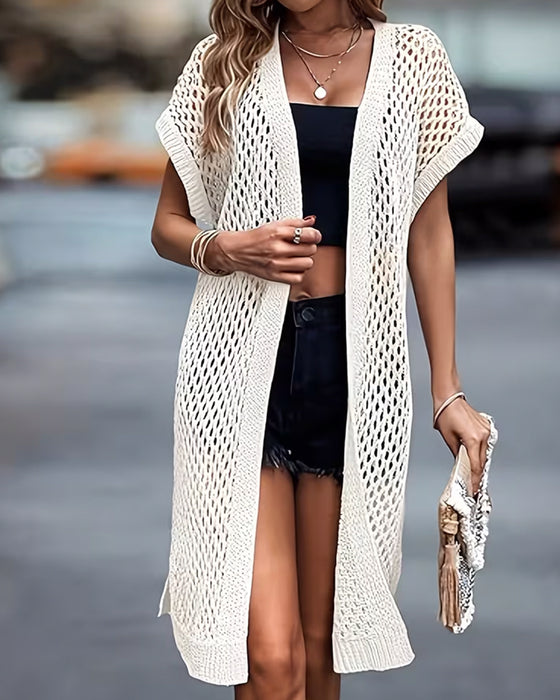 Cardigan Mellemlang Hollow Out