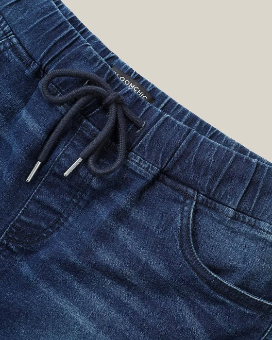 Shorts Elastisk Talje Revne Jeans
