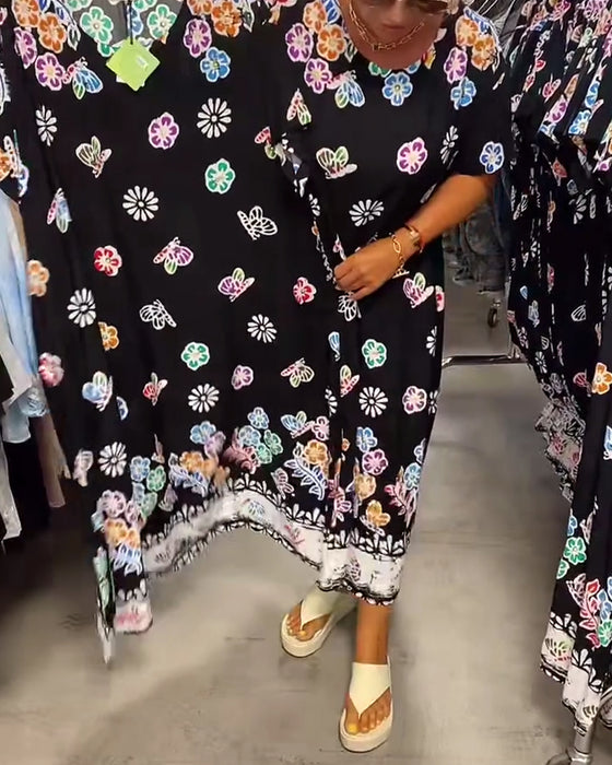 Kjole Oversize med Print Løs