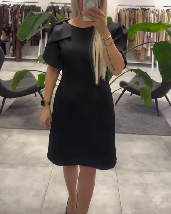 Kjole Boble Kortærmet Rund Halsudskæring