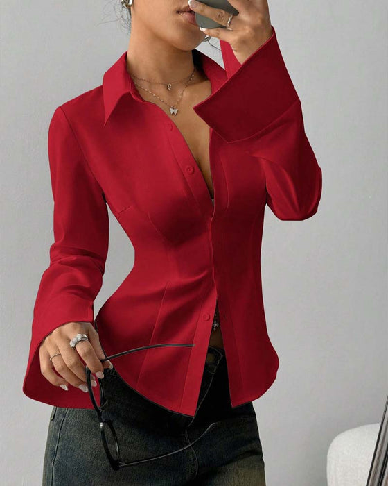 Eleganant Slim-Fit Damskjorte