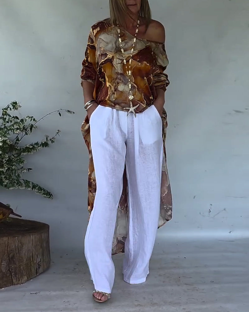 Bluse Moderigtig Slids Printet