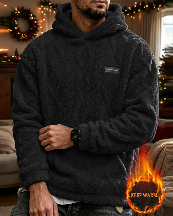Herre Vinter Jacquard Mønster Hoodie