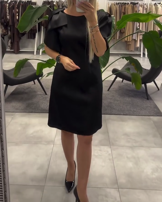 Kjole Boble Kortærmet Rund Halsudskæring