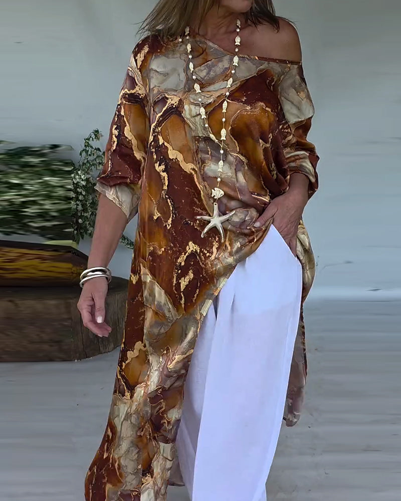 Bluse Moderigtig Slids Printet