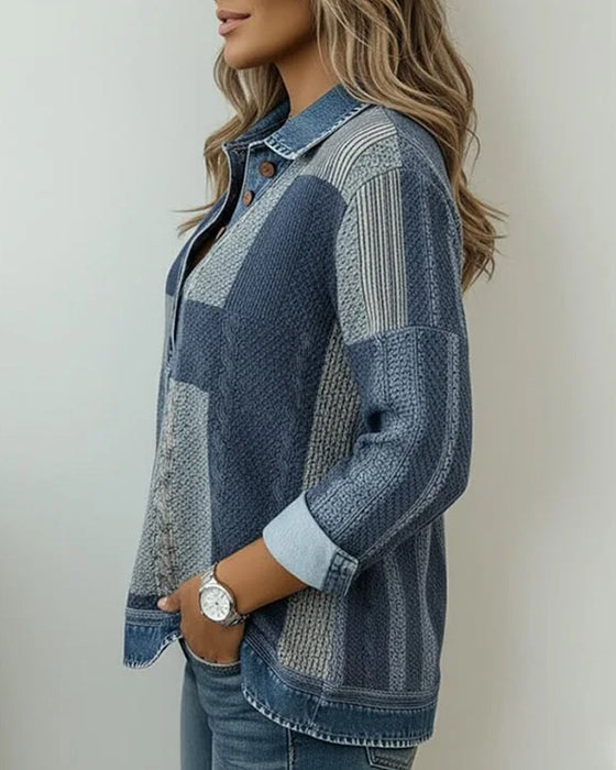 Sweatshirt Med Lange Ærmer Og Farvebloktryk
