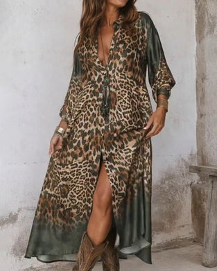 Kjole Stilfuld Leopard Fuld Nederdel