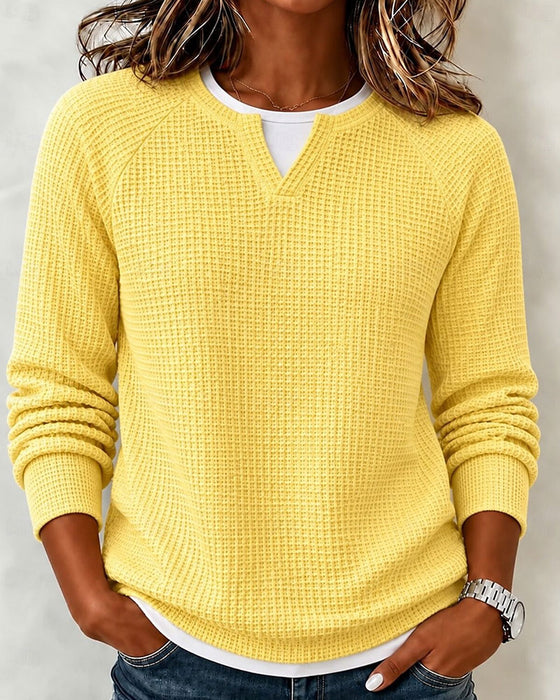 Sweatshirt Ensfarvet Raglan Langærmet
