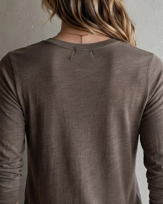 T-Shirt Kant Bind Lang Ærme