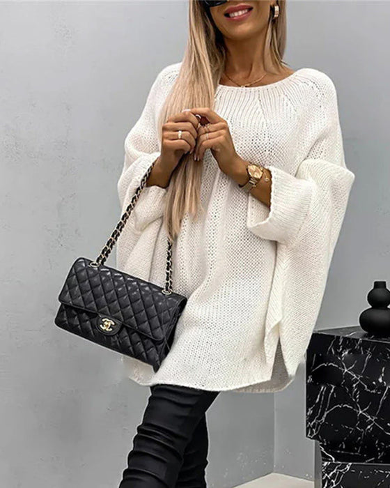 Elegant strikket cape sweater (Dame)
