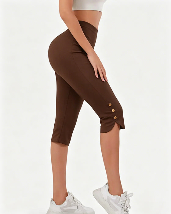 Leggings Ensfarvet Slim-Fit Afkortet