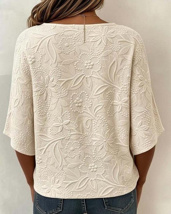 Bluse Kvinde Afslappet Blomstret