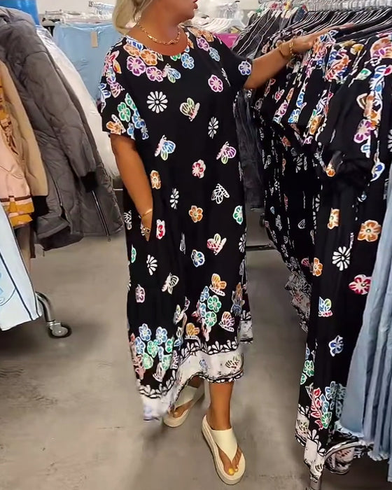 Kjole Oversize med Print Løs