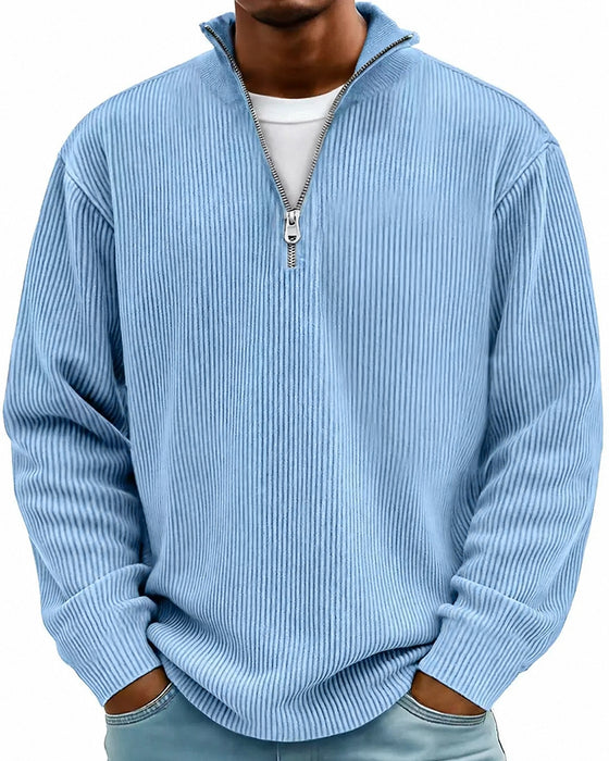 Herre Sweatshirt Lynlås Krave Lang Ærme