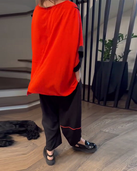 Sæt Løse Bloomers Casual Farveblokering