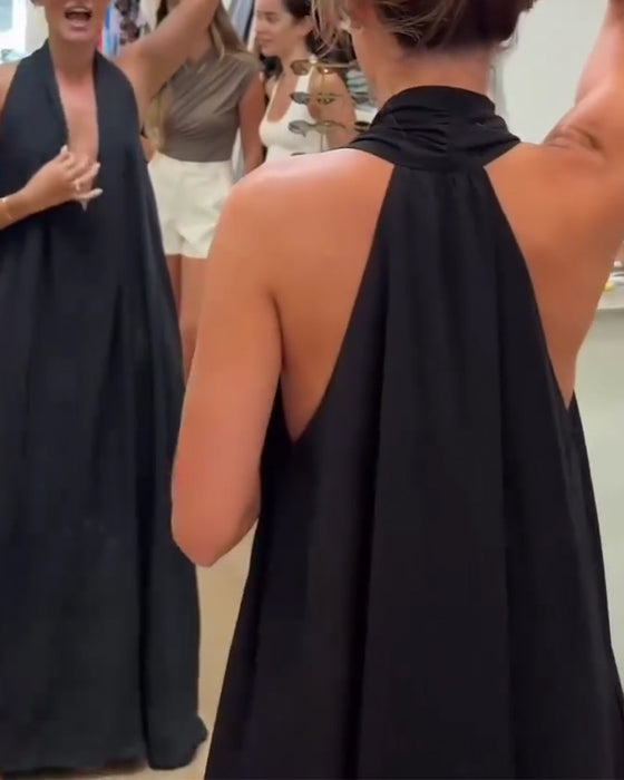 Kjole Elegant Ærmeløs Gulvlang