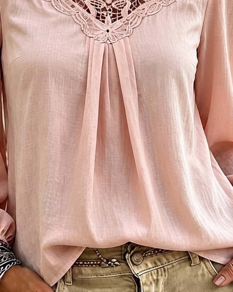 Bluse Blonde Panel Pufærme