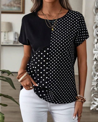 T-shirt Rund Hals Polka Dot Print
