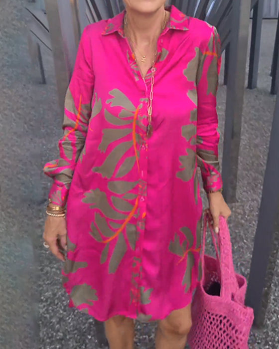 Langærmet skjortekjole med krave