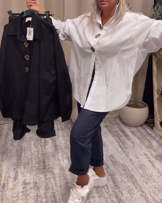 Stilfuld ensfarvet skjorte