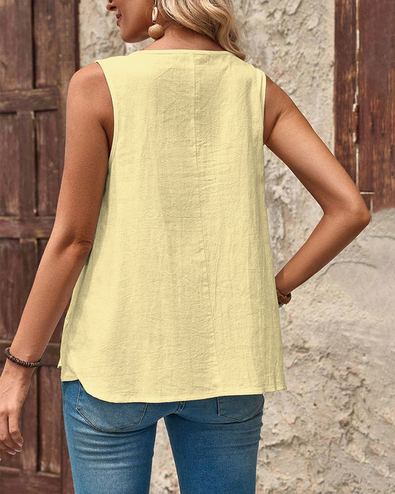 Tank Top Uden ærmer Enkel Trykt