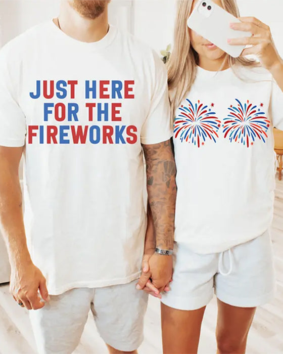 Trykt Casual T-Shirt Med Rund Hals