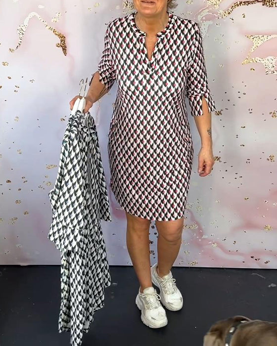 Kjole med print og lomme