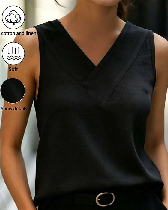 Tank Top Ærmeløs V-Hals Kors
