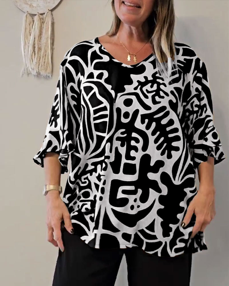 Topp Abstrakt Botanisk Tryk Løs