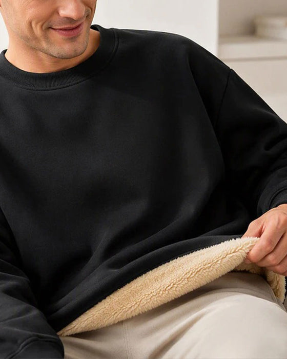 Sweatshirt Rundhalset Ensfarvet Herre