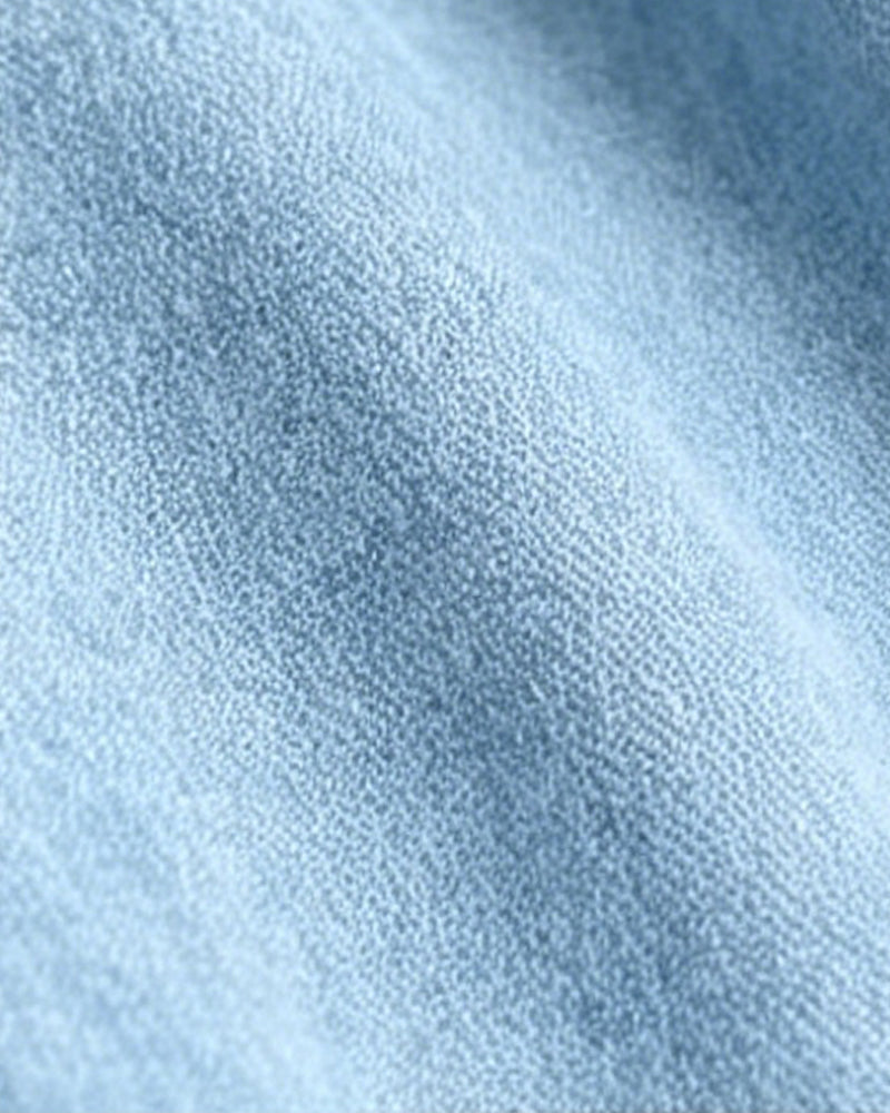 Bluse V-Udskæring Ensfarvet Frynset