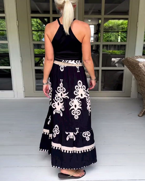 Elegant nederdel med print