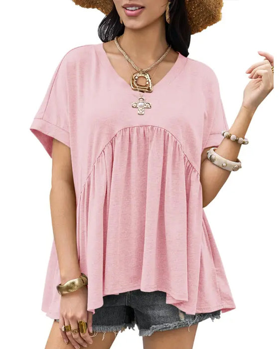 T-Shirt V-Hals Foldet
