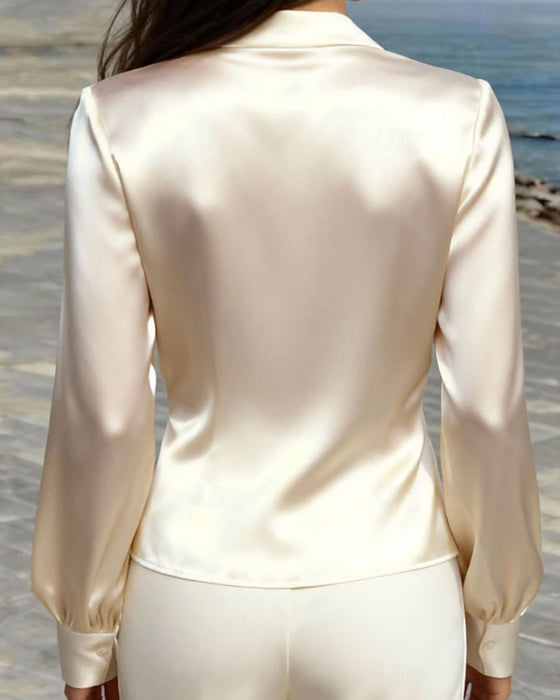 Bluse Mode Dyb V Sofistikeret