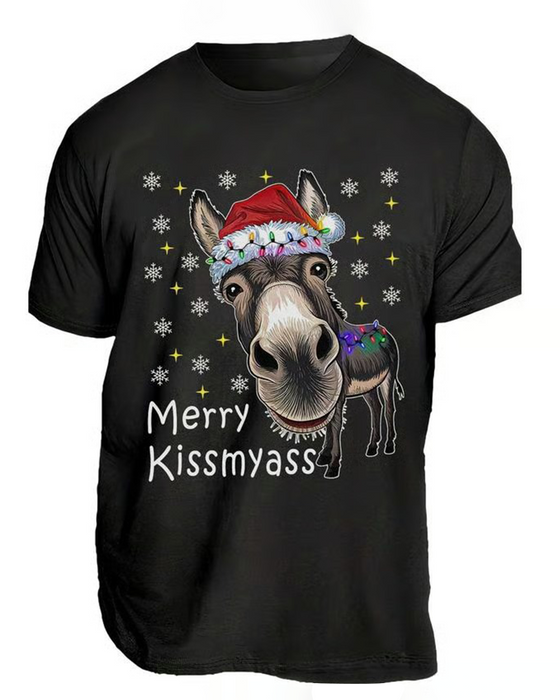 T-Shirt Jul Sjov Tryk Kort Ærme