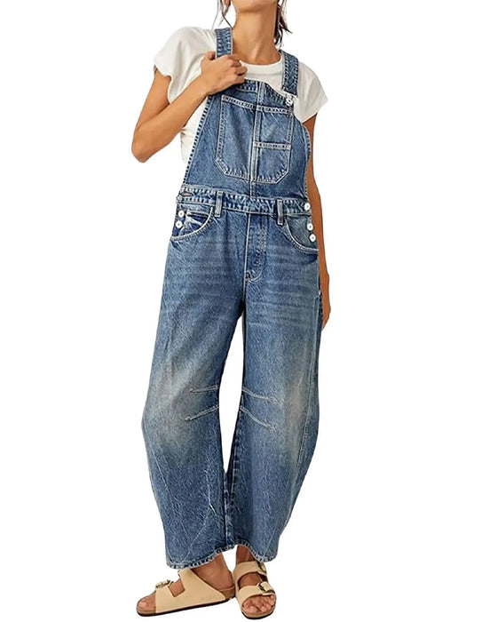 Jumpsuit Med Lommer Og Seler I Denim