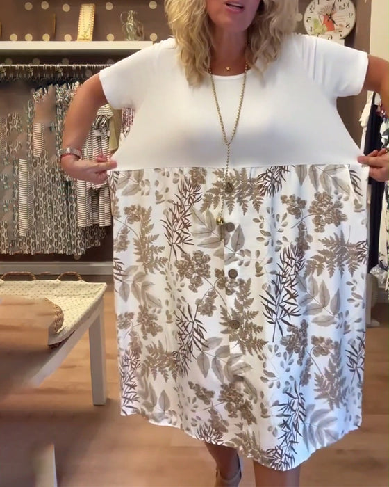 Kjole afslappet temperament trykt rund hals